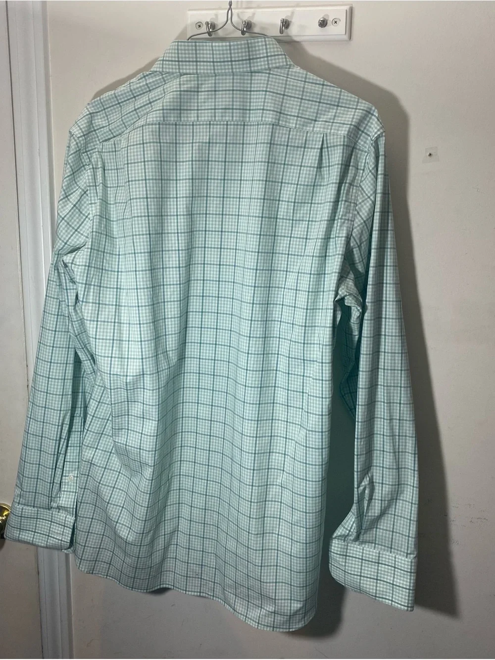J. Crew Light Mint Green Plaid Button-Up Dress Shirt